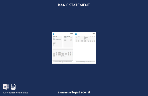 modello word delle pagine di dichiarazione iCard Bulgaria in stile verificato